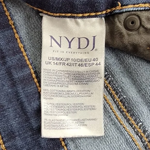 NYDJ Dark Wash 5 Pocket Skinny Stretch Denim Lift x Tuck Jeans - 10 - Picture 11 of 11
